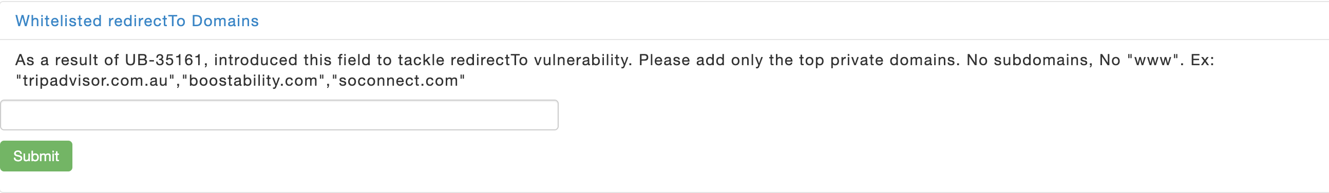 Whitelisted redirectTo image